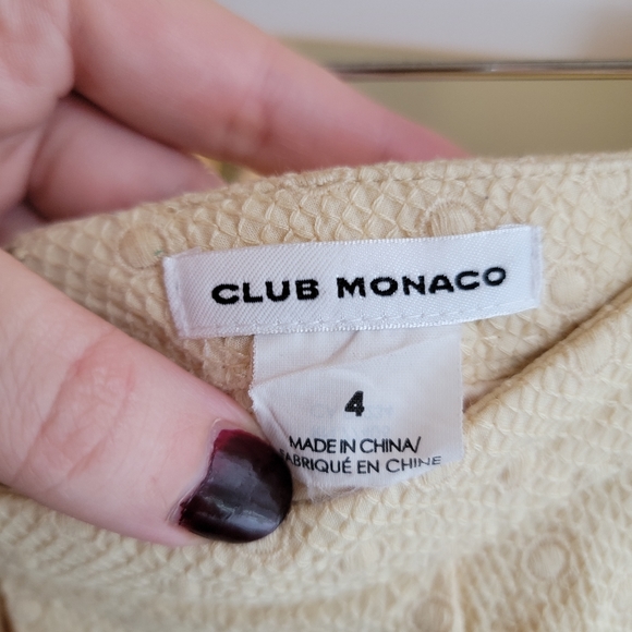 Club Monaco Yellow Mini Skirt Size 4 - Picture 5 of 6